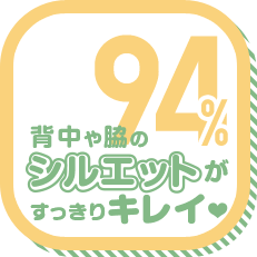 背中や脇のシルエットがすっきりキレイ 94%