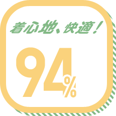 着心地、快適! 94%
