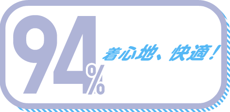 着心地、快適! 94%