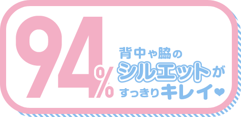 背中や脇のシルエットがすっきりキレイ 94%