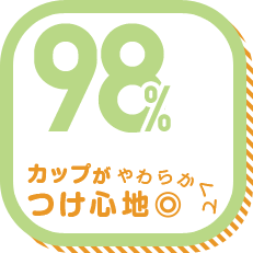 カップがやわらかくてつけ心地◎ 98%