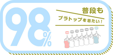 普段もブラトップを着たい! 98%