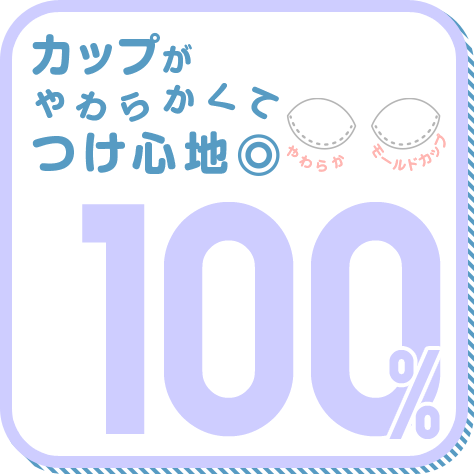 カップがやわらかくてつけ心地◎ 100%