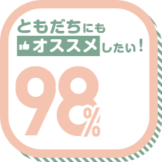ともだちにもオススメしたい! 98%