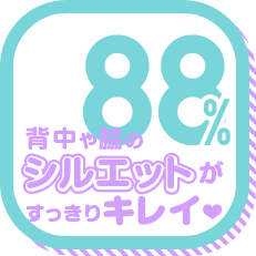背中や脇のシルエットがすっきりキレイ 88%