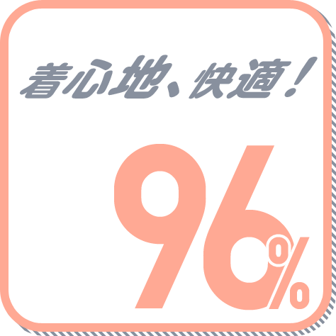 着心地、快適! 96%