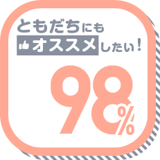 ともだちにもオススメしたい! 98%