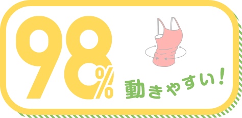 動きやすい! 98%
