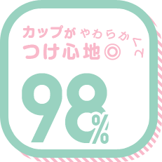 カップがやわらかくてつけ心地◎ 98%