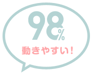 98% 動きやすい！