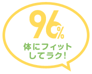 96% 体にフィットしてラク！