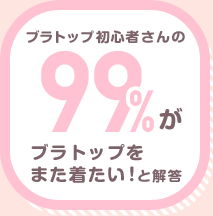 ブラトップ初心者さんの99%がブラトップをまた着たい！と解答