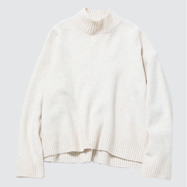 Women Soufflé Yarn Mock Neck Jumper