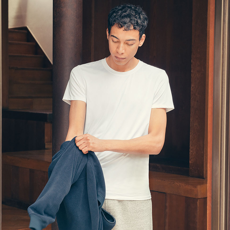 MEN AIRism Crew Neck Short Sleeve T-Shirt