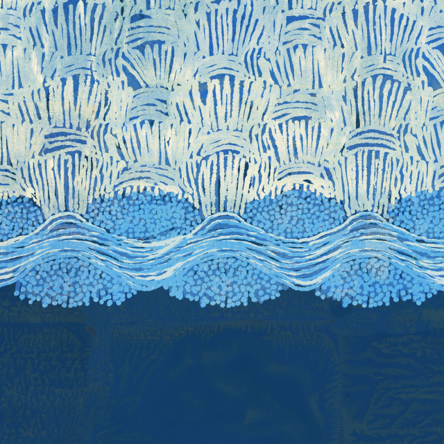 This close-up view of the fabric shows the intricately textured surface that creates the same water-repellent effect found on lotus leaves. Even the structure resembles the leaves.