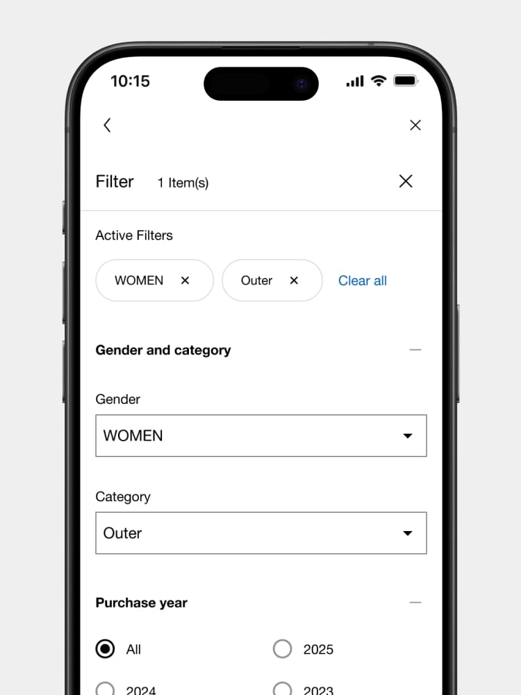 Gunakan fungsi filter untuk menemukan produk berdasarkan kriteria yang Anda inginkan.