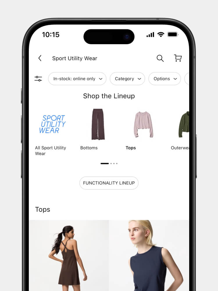 You can filter by category from the product lineup.
