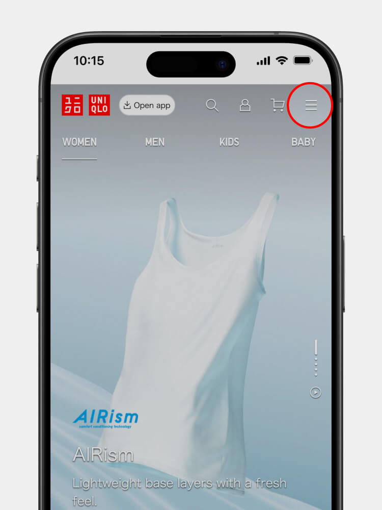 If you're looking for a product, please tap on the menu button（mobile site）.