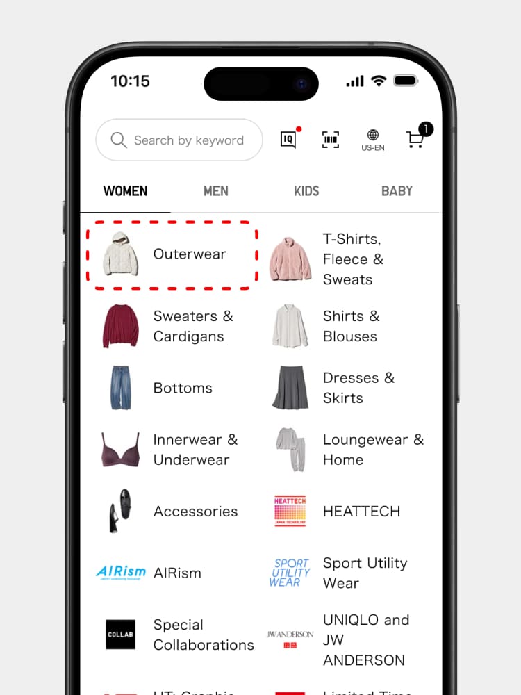 Klik kategori pada menu navigasi.