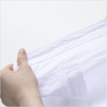 Stretch out any seams before drying