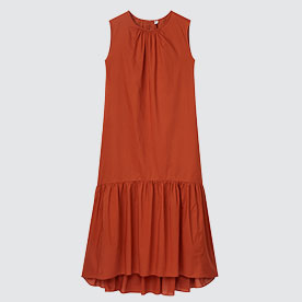 WOMEN Cotton Sleeveless Tiered Dress
