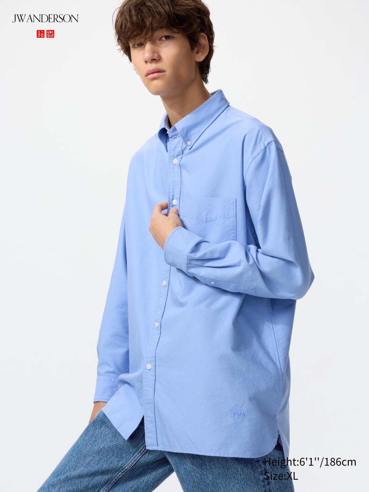 男裝/男女適穿 牛津寬版襯衫(長袖)