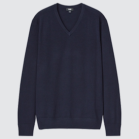 Áo Len Extra Fine Merino Cổ V Dài Tay